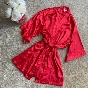 Victoria’s Secret Red Satin Robe